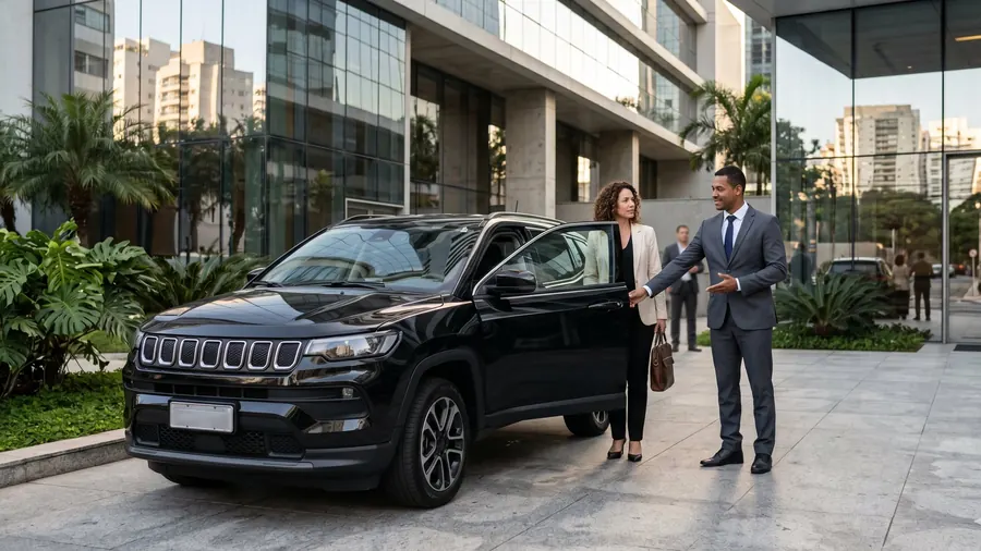 Jeep Compass para viagens corporativas e transfer executivo
